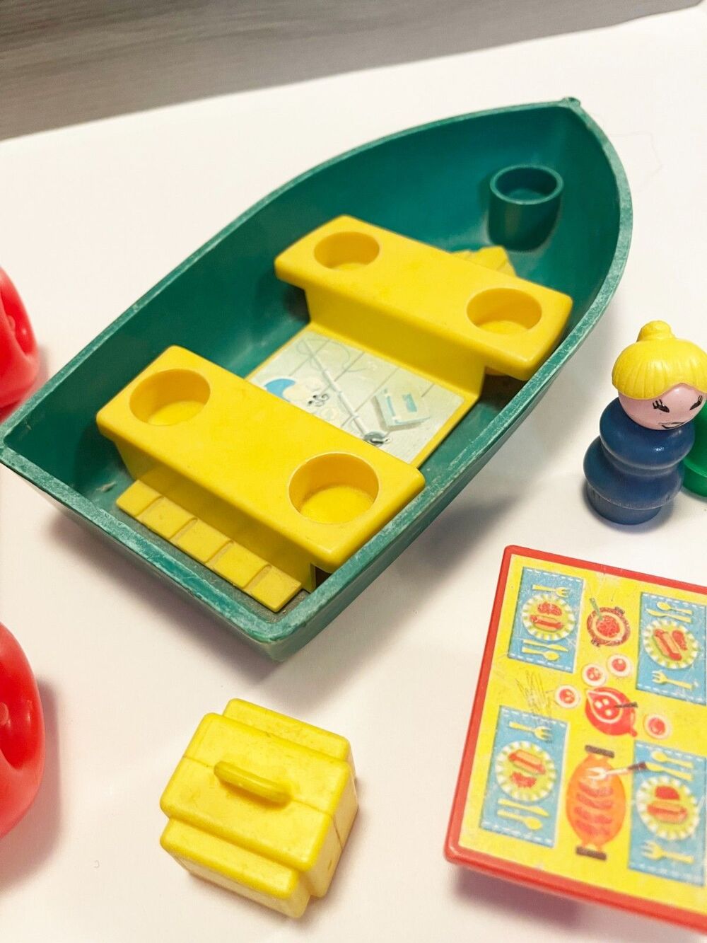 Vintage 1972 Fisher Price Little People Camper Boat Family Accessories Lot - Picture 6 of 16